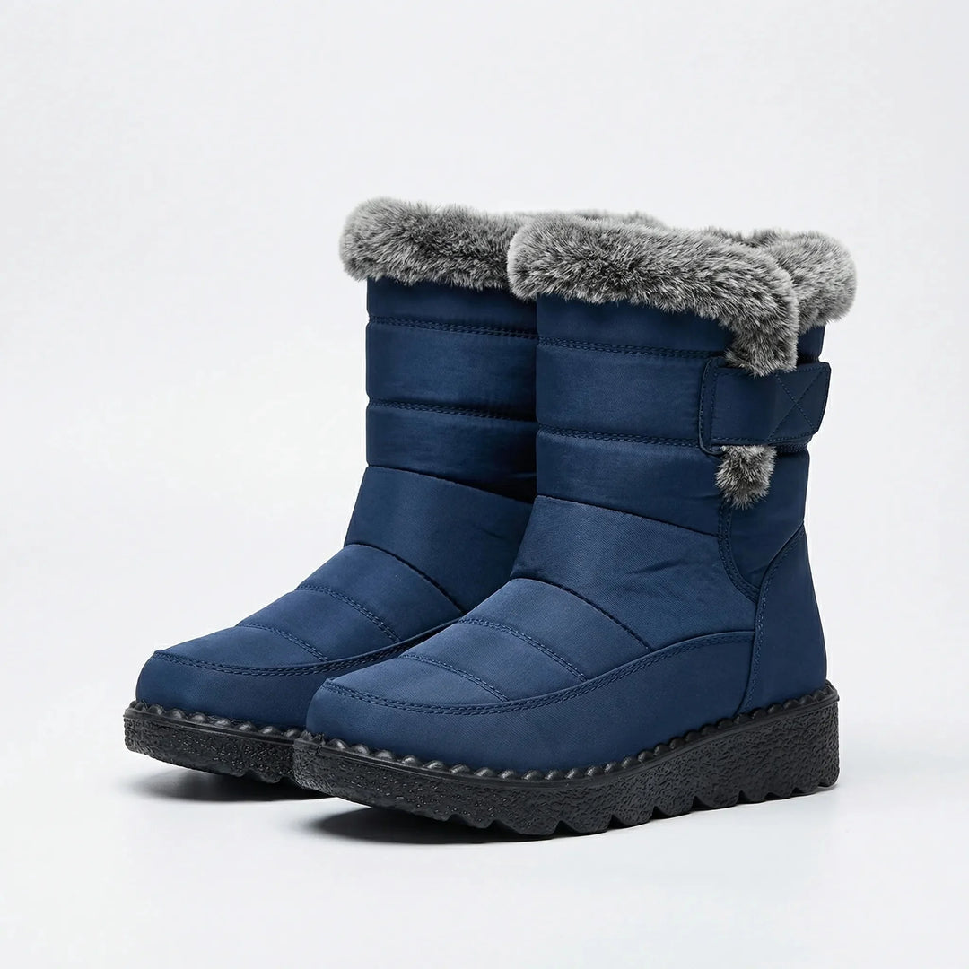 Christina | Cozy Fur-Cuffed Quilted Mid-Calf Snow Boots