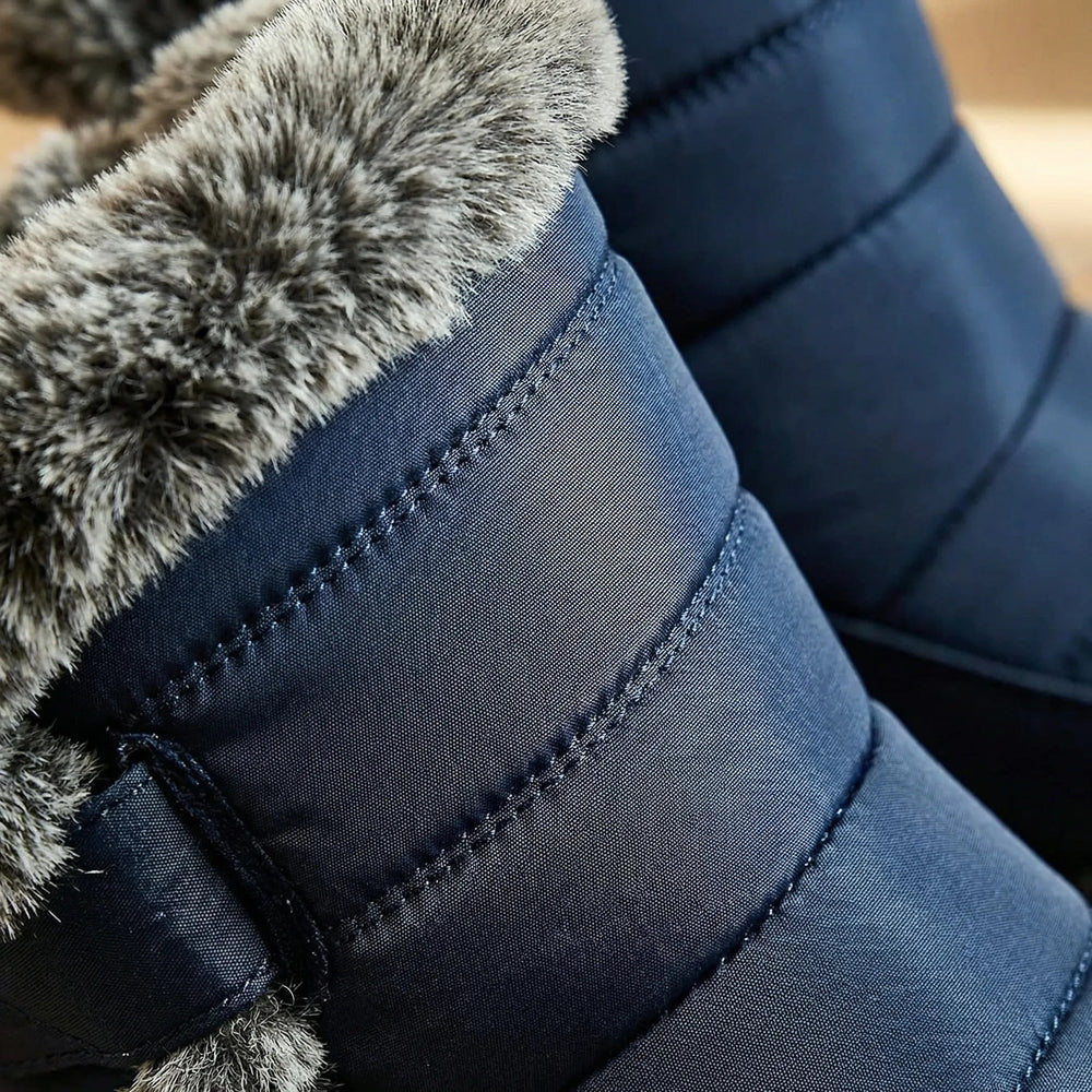 Christina | Cozy Fur-Cuffed Quilted Mid-Calf Snow Boots