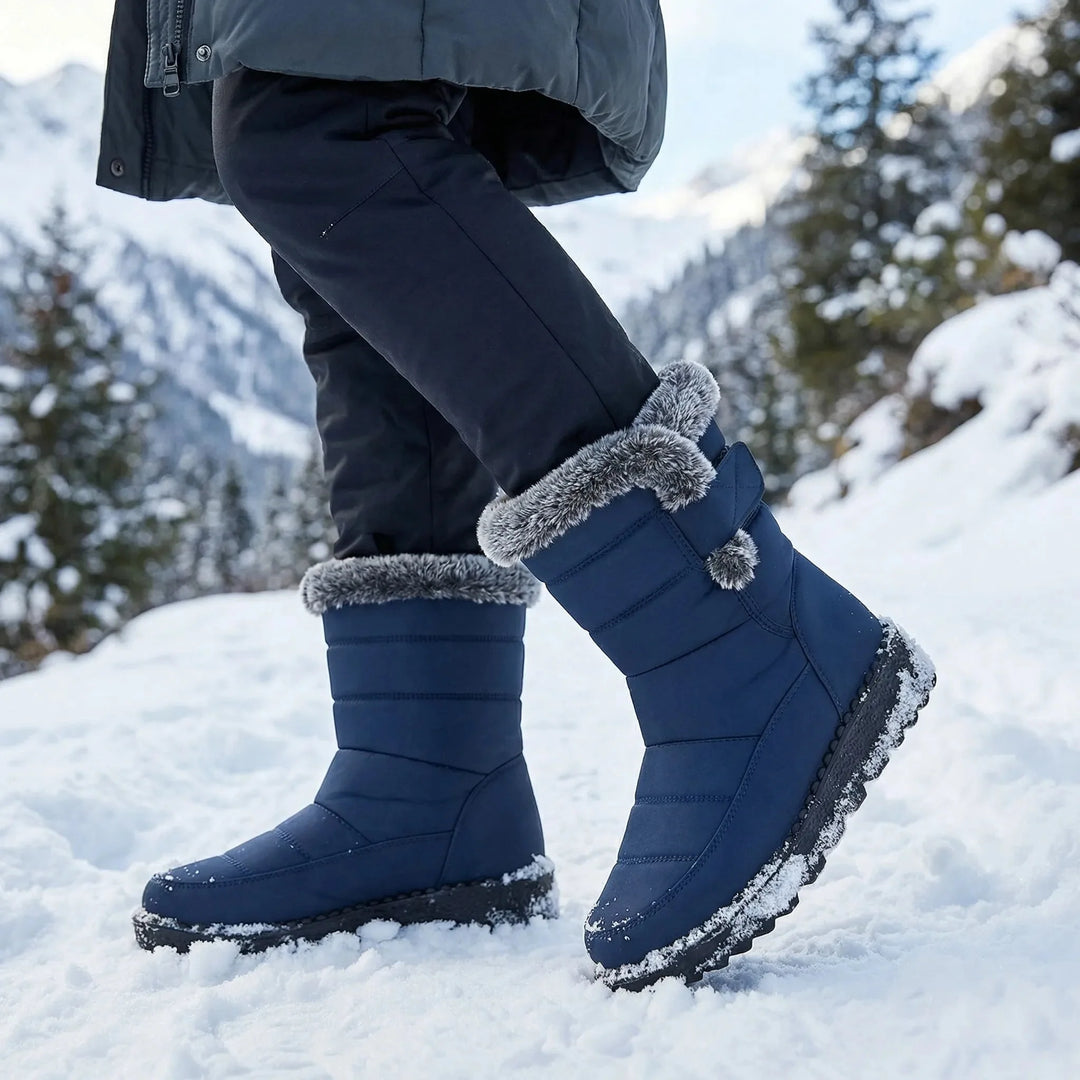 Christina | Cozy Fur-Cuffed Quilted Mid-Calf Snow Boots