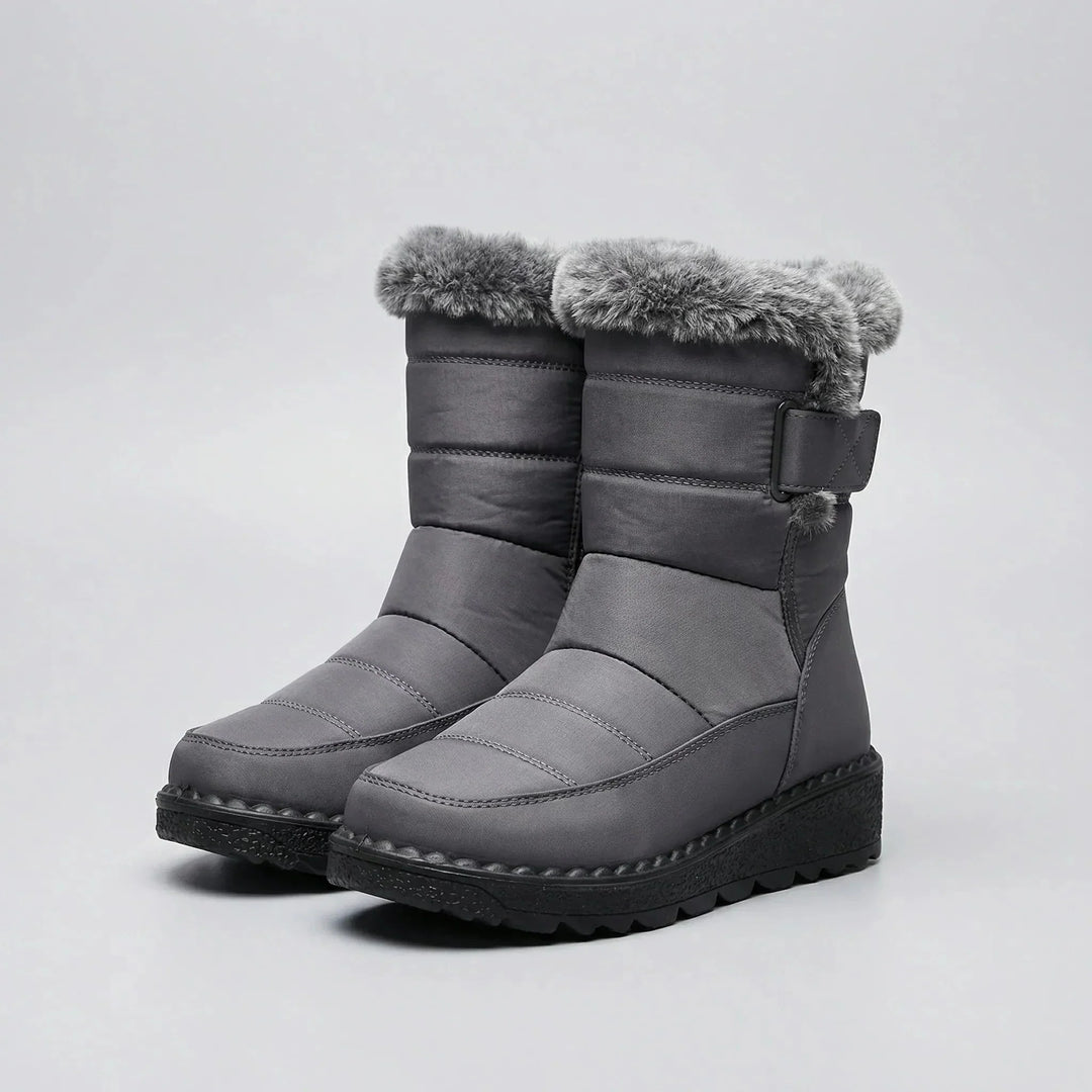 Christina | Cozy Fur-Cuffed Quilted Mid-Calf Snow Boots