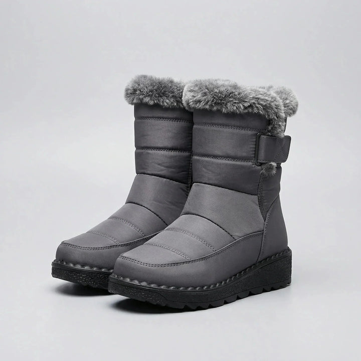 Christina | Cozy Fur-Cuffed Quilted Mid-Calf Snow Boots