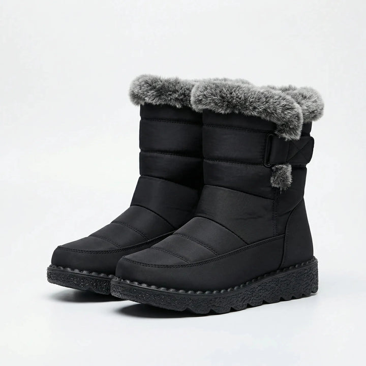 Christina | Cozy Fur-Cuffed Quilted Mid-Calf Snow Boots