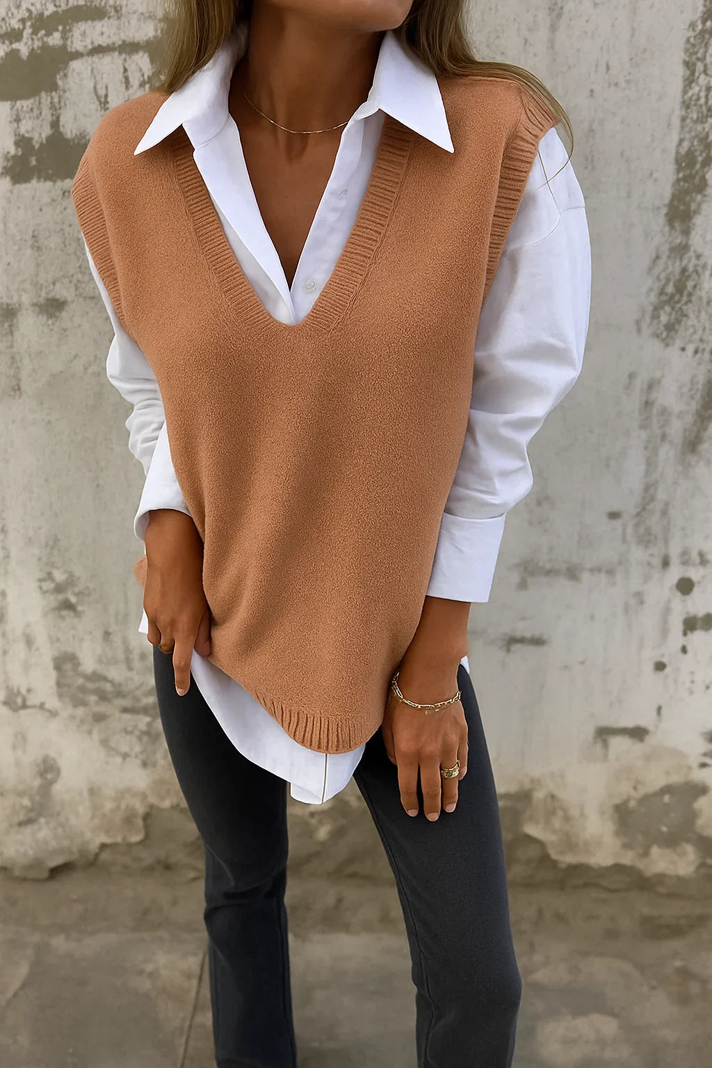 Christina | Stylish V-Neck Layered Sweater Vest