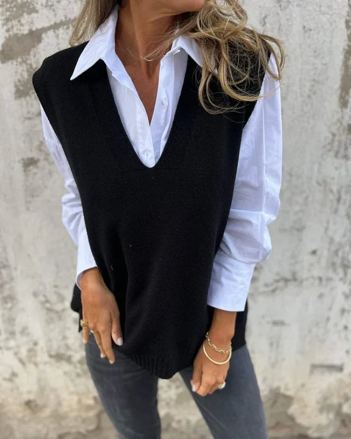 Christina | Stylish V-Neck Layered Sweater Vest