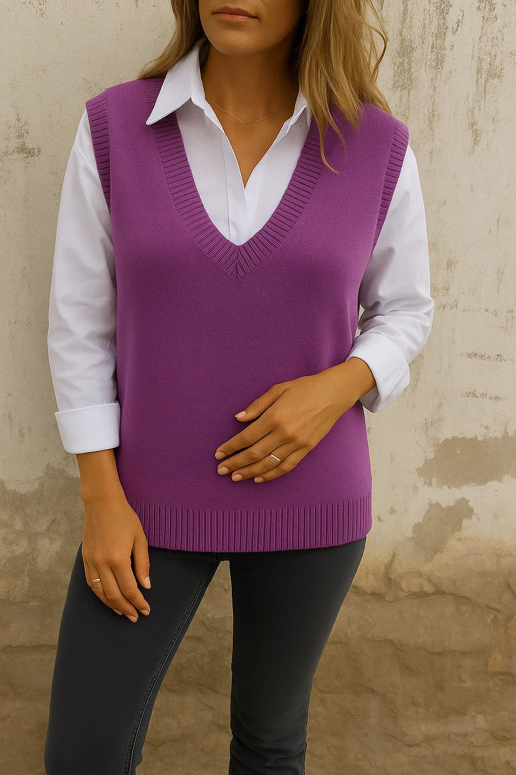 Christina | Stylish V-Neck Layered Sweater Vest