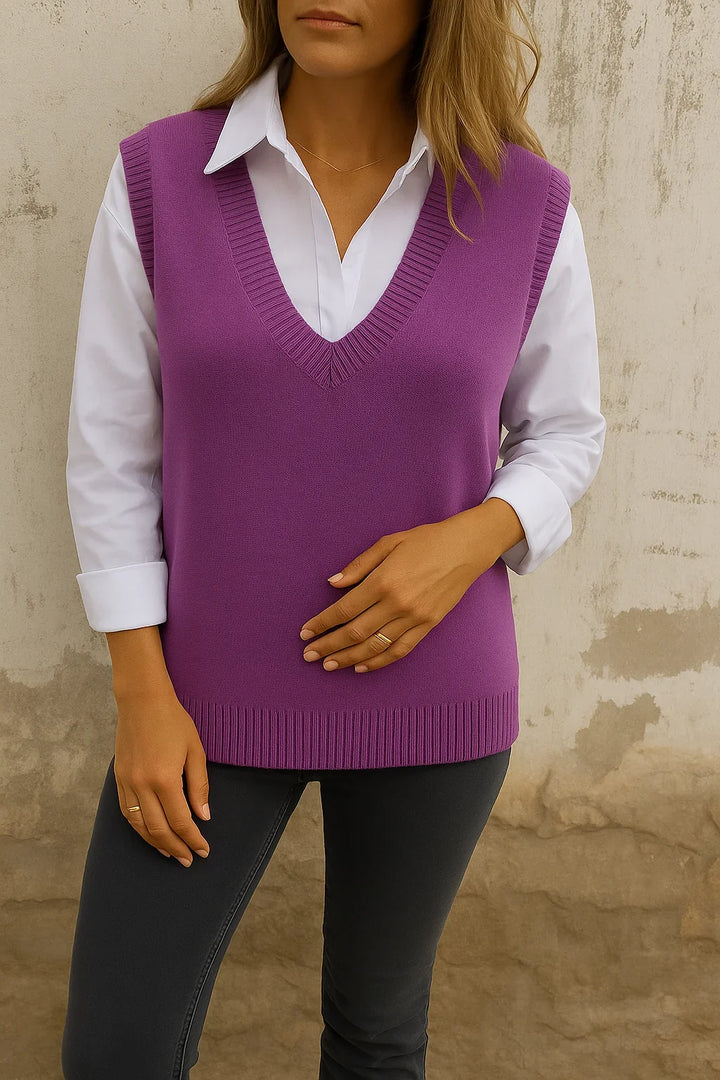 Christina | Stylish V-Neck Layered Sweater Vest