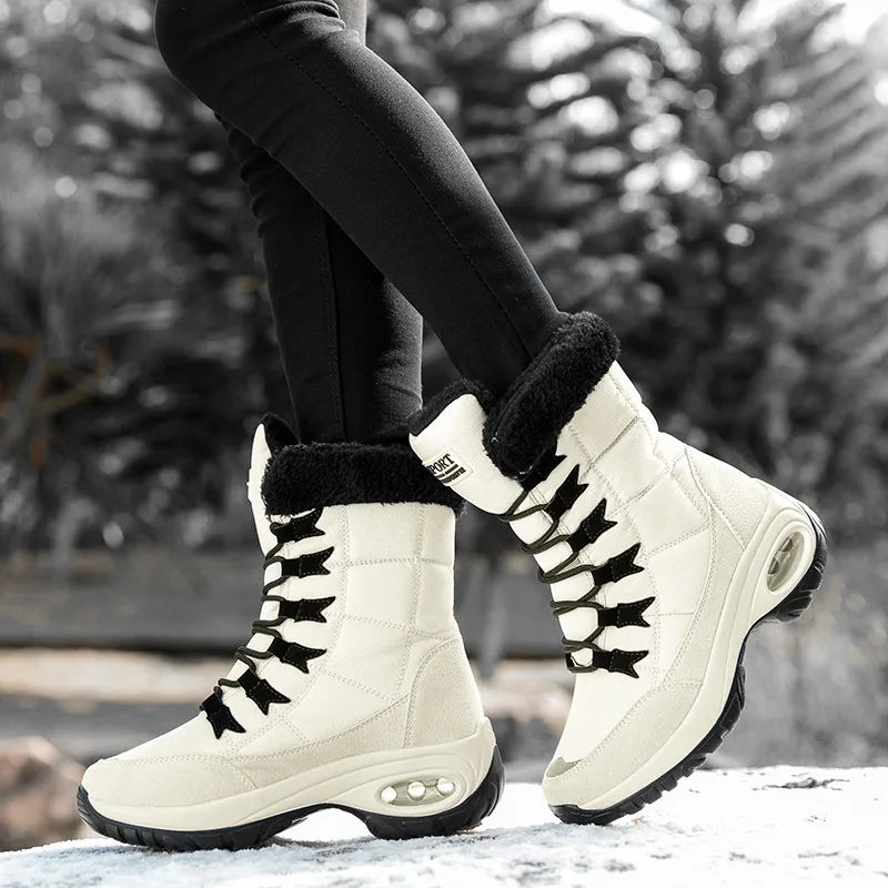 Christine | Classic Cozy Lace-Up Mid-Calf Snow Boots
