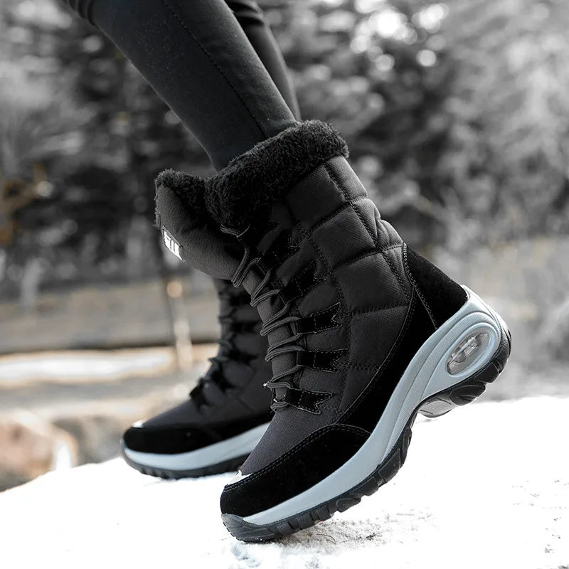 Christine | Classic Cozy Lace-Up Mid-Calf Snow Boots