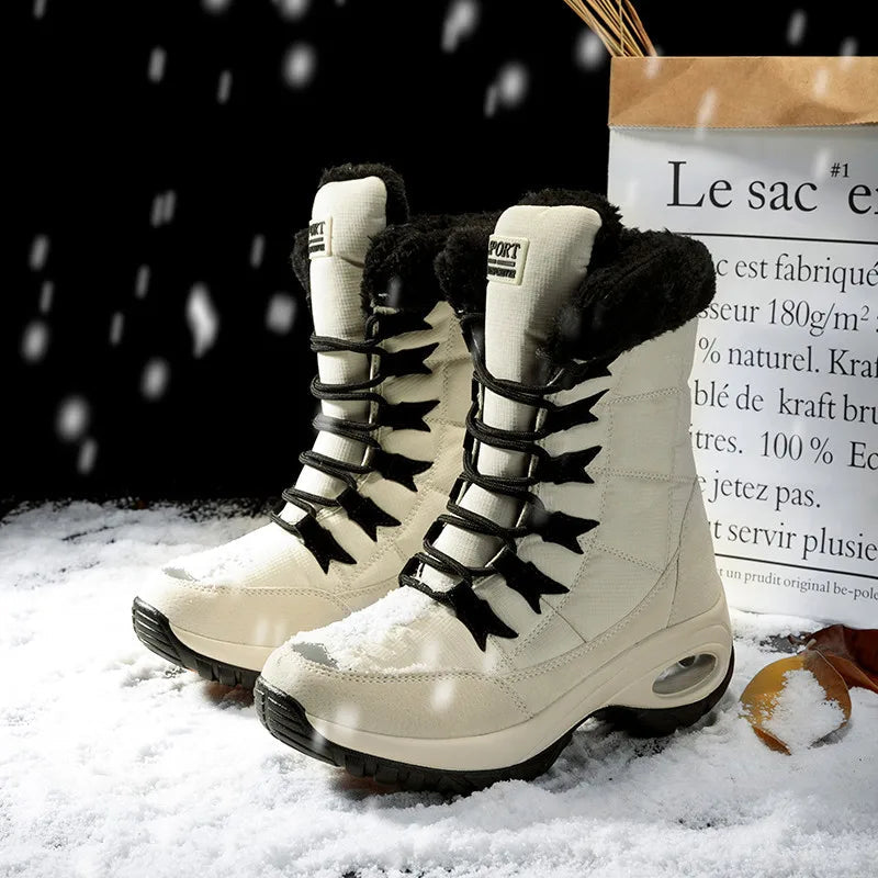 Christine | Classic Cozy Lace-Up Mid-Calf Snow Boots