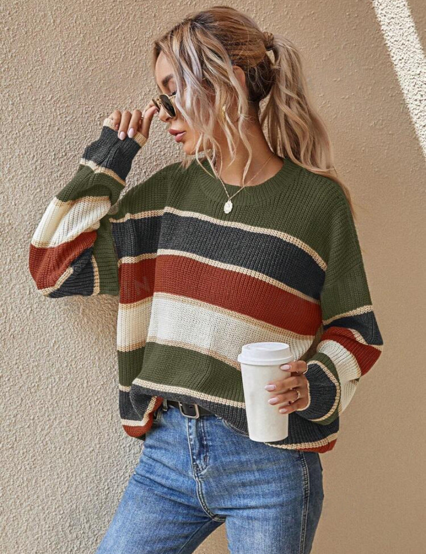 Christine | Refined Striped Chunky Oversized Sweater