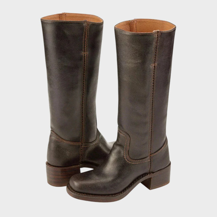 Christine | Relaxed Wide Calf Boots in Knee-High Cowboy Style