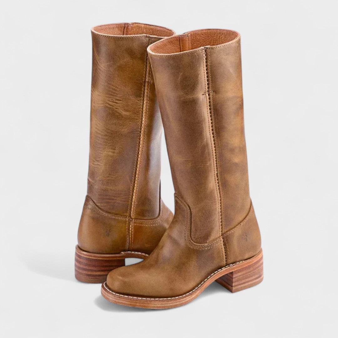 Christine | Relaxed Wide Calf Boots in Knee-High Cowboy Style