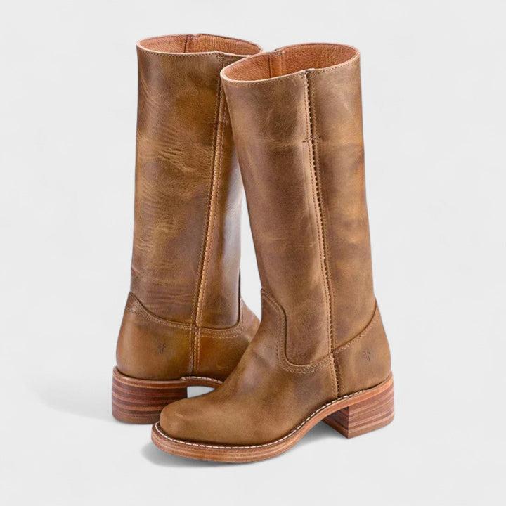 Christine | Relaxed Wide Calf Boots in Knee-High Cowboy Style