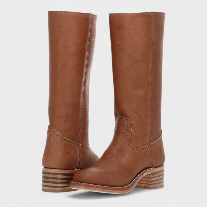 Christine | Relaxed Wide Calf Boots in Knee-High Cowboy Style