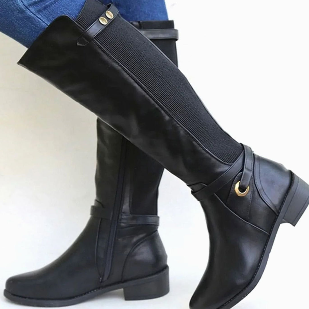 Christine | Timeless Knee High Boots with Ring Buckle Detail