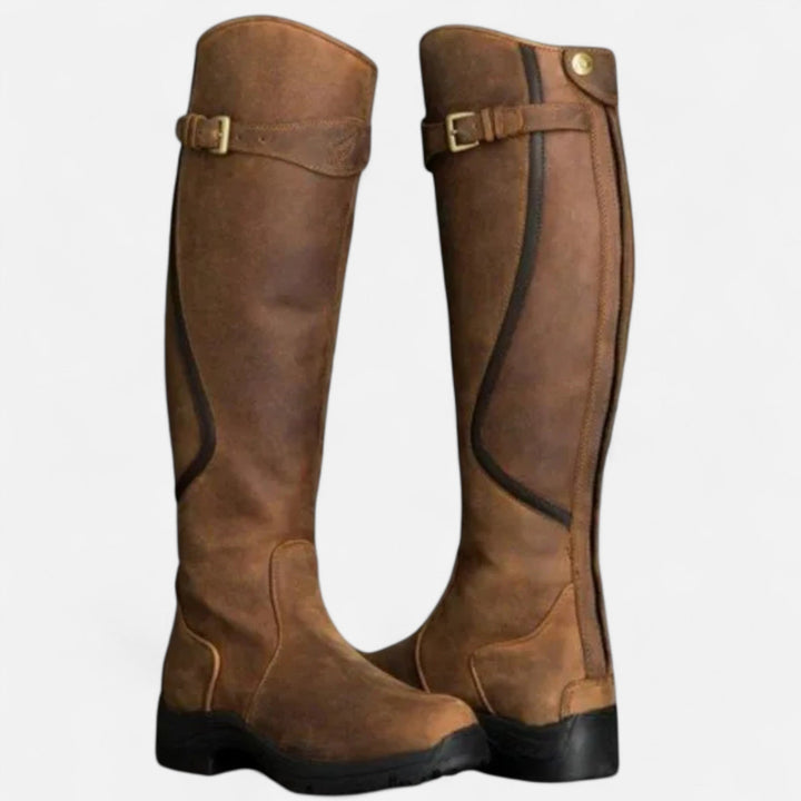 Cynthia | Cozy Knee High Boots with Buckle Detail