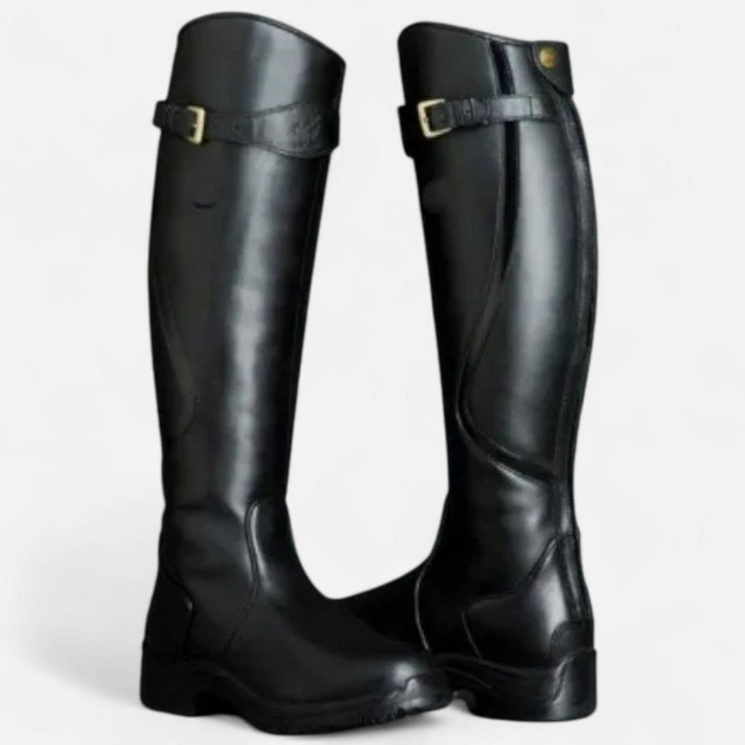 Cynthia | Cozy Knee High Boots with Buckle Detail