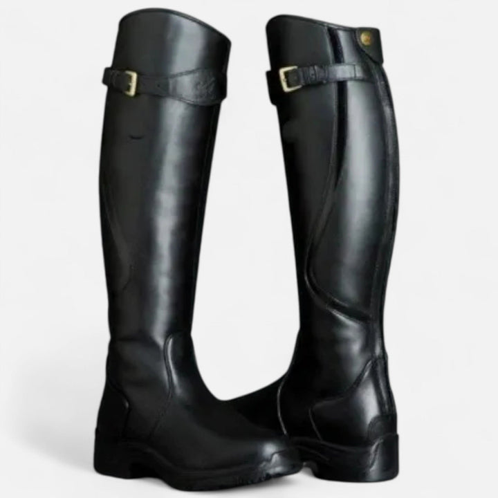 Cynthia | Cozy Knee High Boots with Buckle Detail