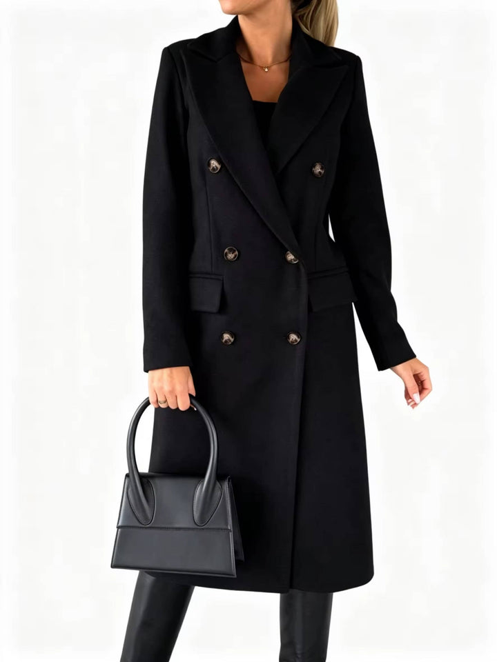 Cynthia | Relaxed Double Breasted Notch Lapel Pea Coat