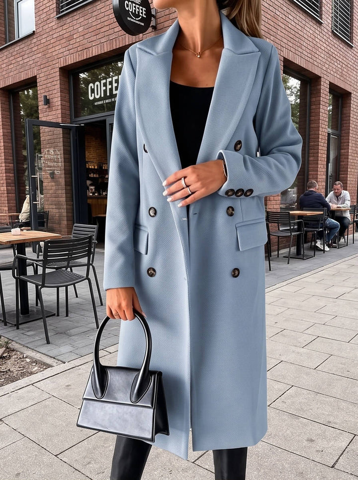 Cynthia | Relaxed Double Breasted Notch Lapel Pea Coat