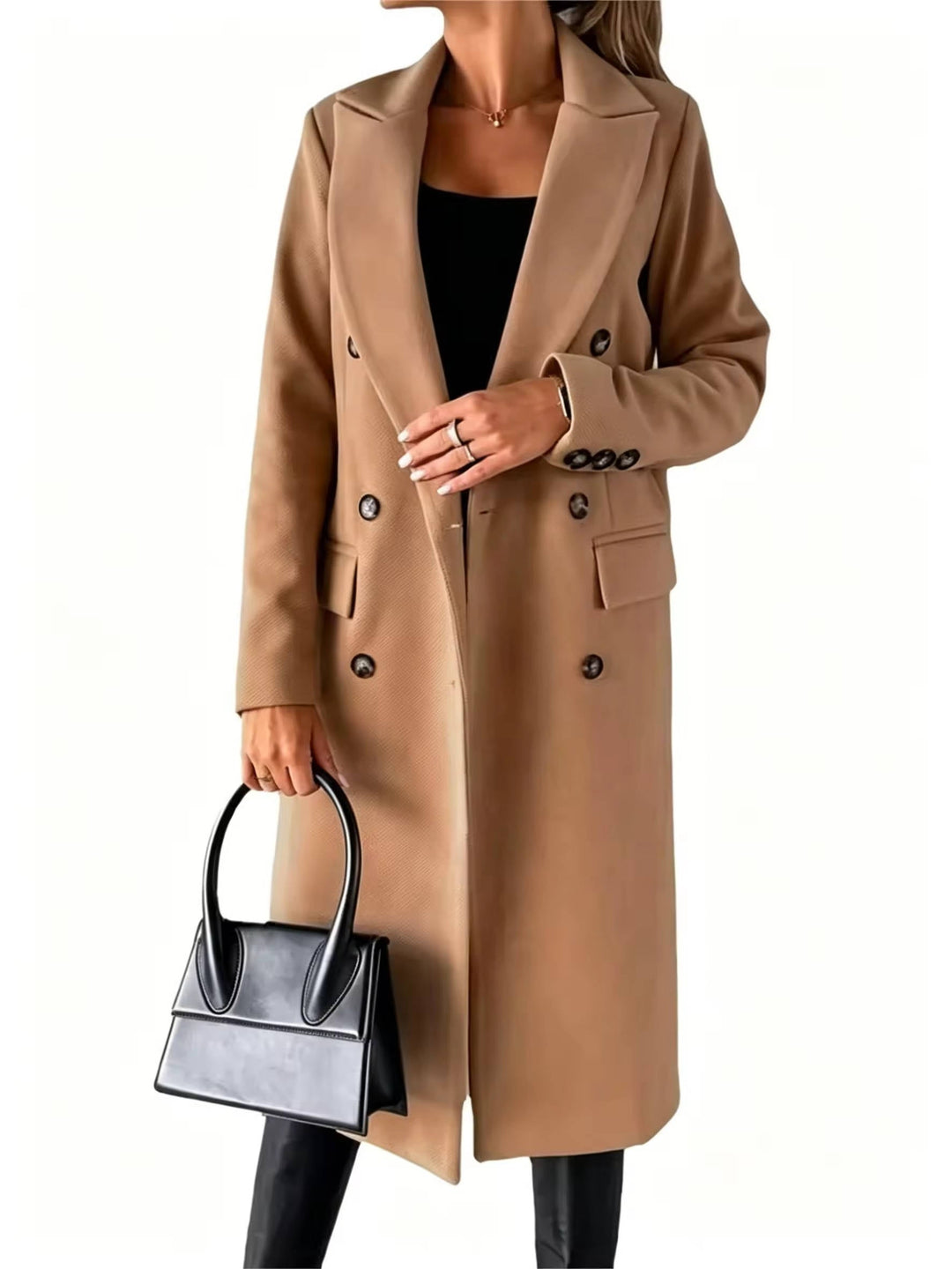 Cynthia | Relaxed Double Breasted Notch Lapel Pea Coat