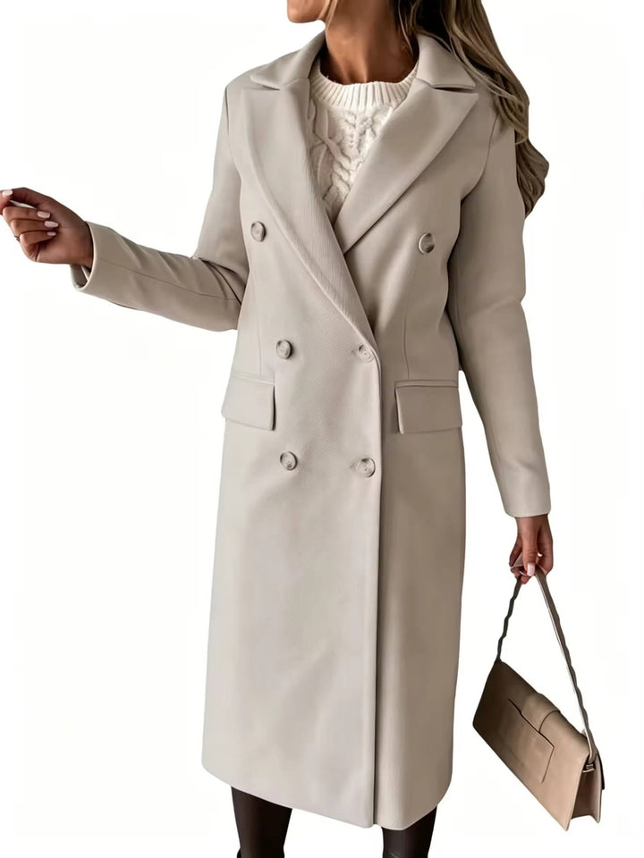 Cynthia | Relaxed Double Breasted Notch Lapel Pea Coat