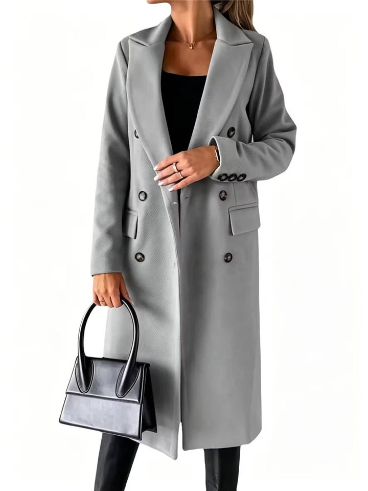 Cynthia | Relaxed Double Breasted Notch Lapel Pea Coat