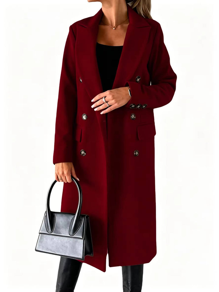 Cynthia | Relaxed Double Breasted Notch Lapel Pea Coat