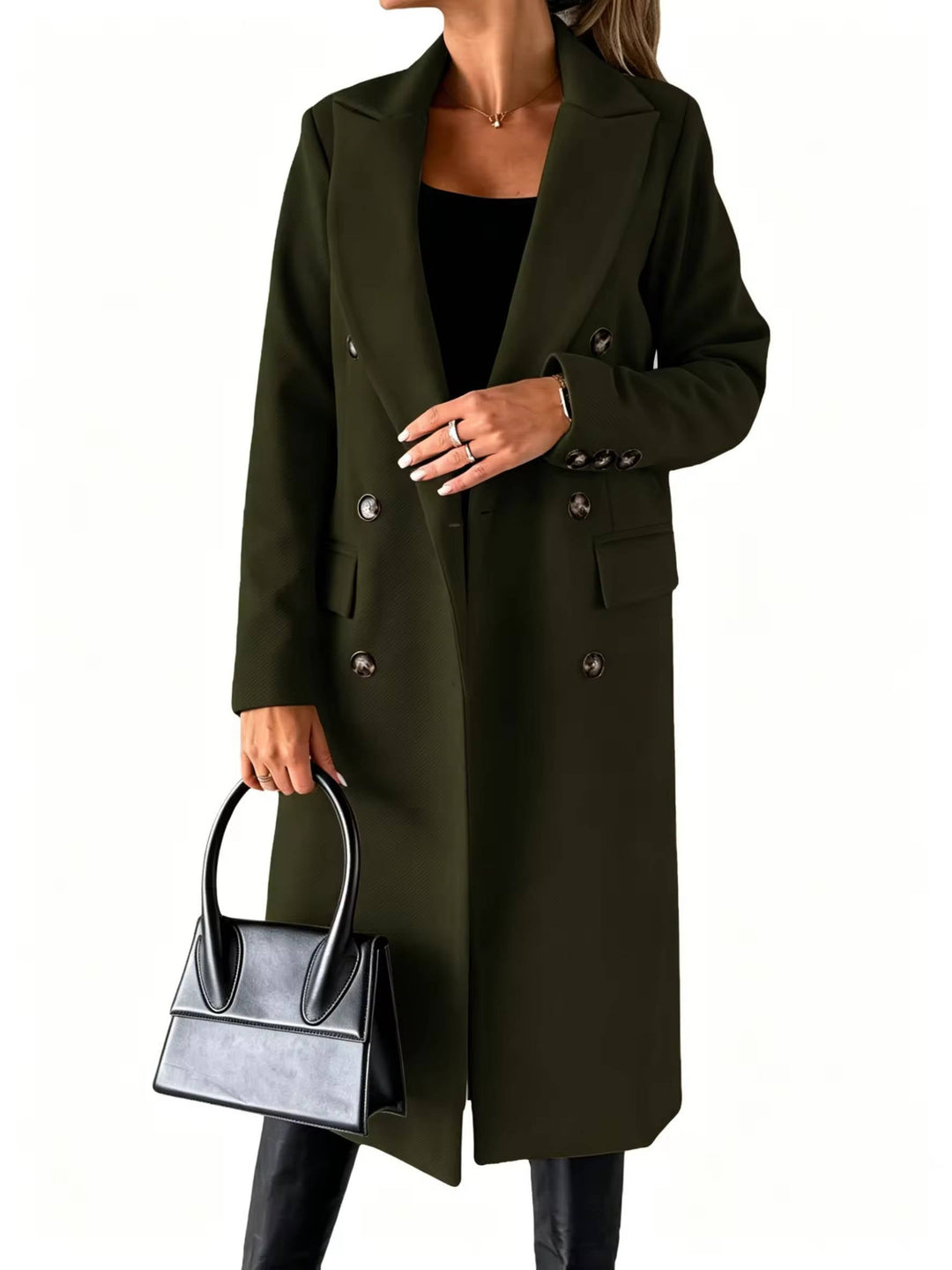 Cynthia | Relaxed Double Breasted Notch Lapel Pea Coat