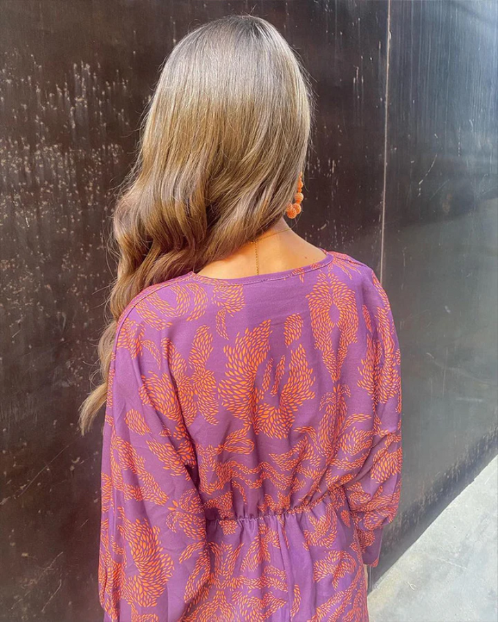 Vivienne | Twist Front Printed Wedding Guest Midi Dress