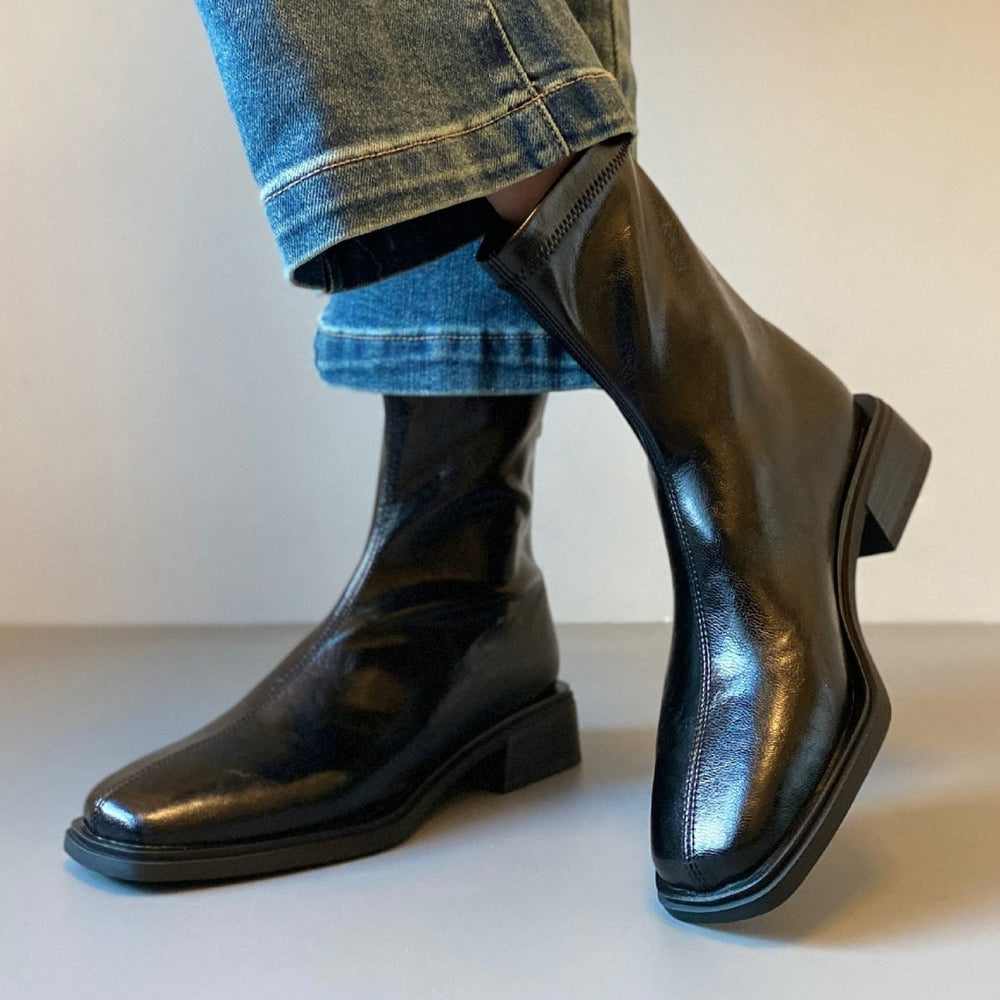 Danielle | Chic Square Toe Block Heel Ankle Boots