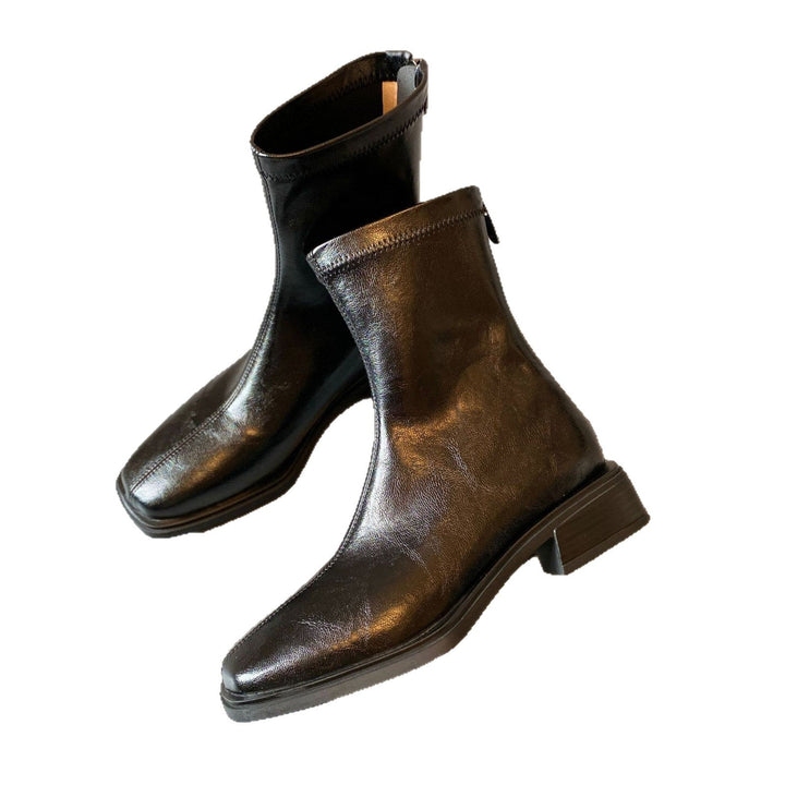 Danielle | Chic Square Toe Block Heel Ankle Boots