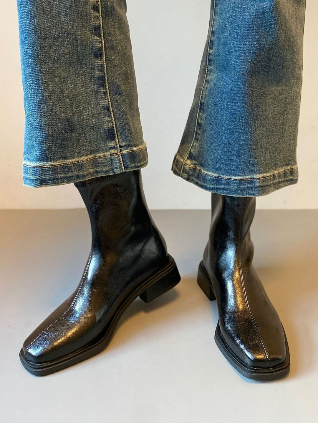 Danielle | Chic Square Toe Block Heel Ankle Boots