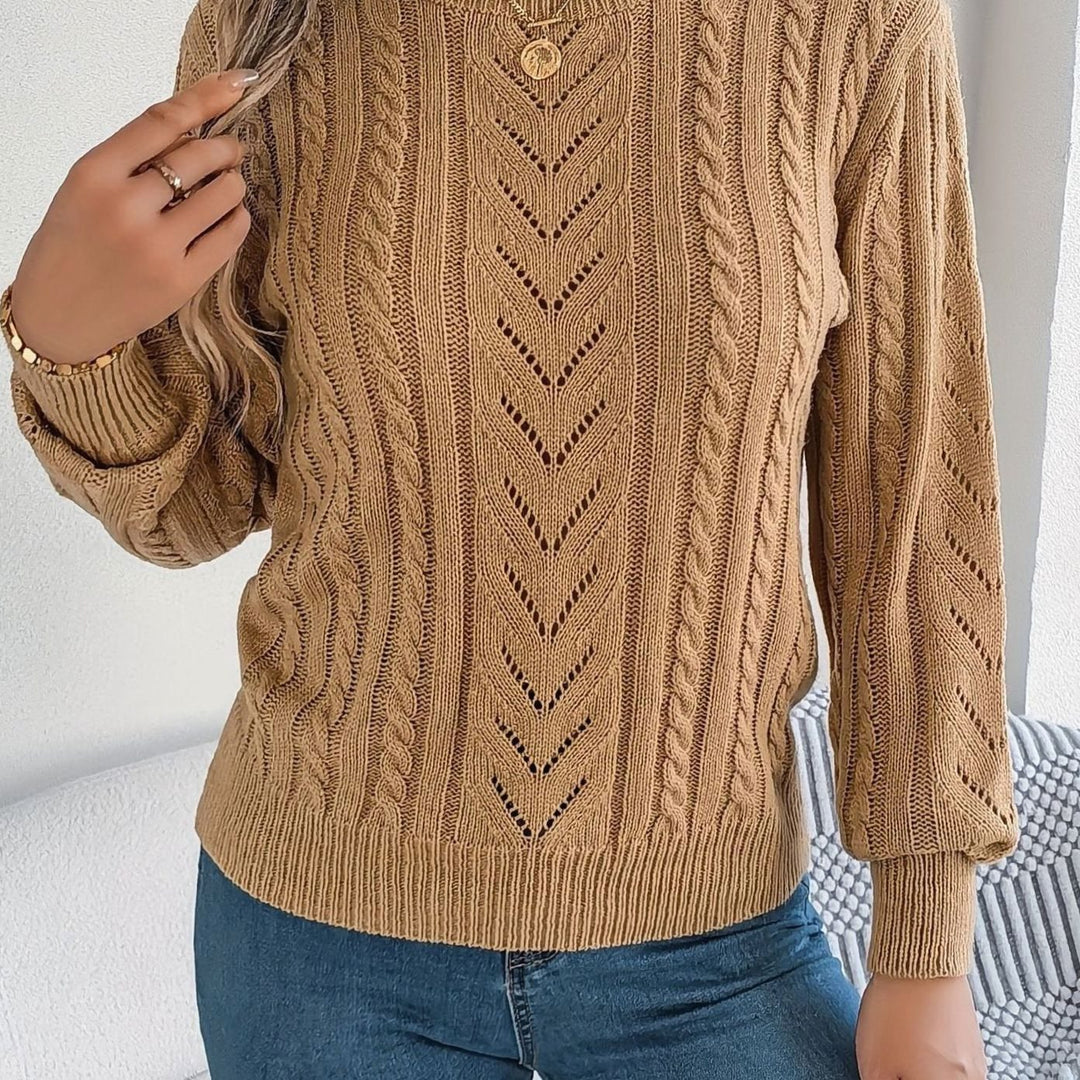 Danielle | Classic Cable-Knit Crew Neck Long Sleeve Sweater