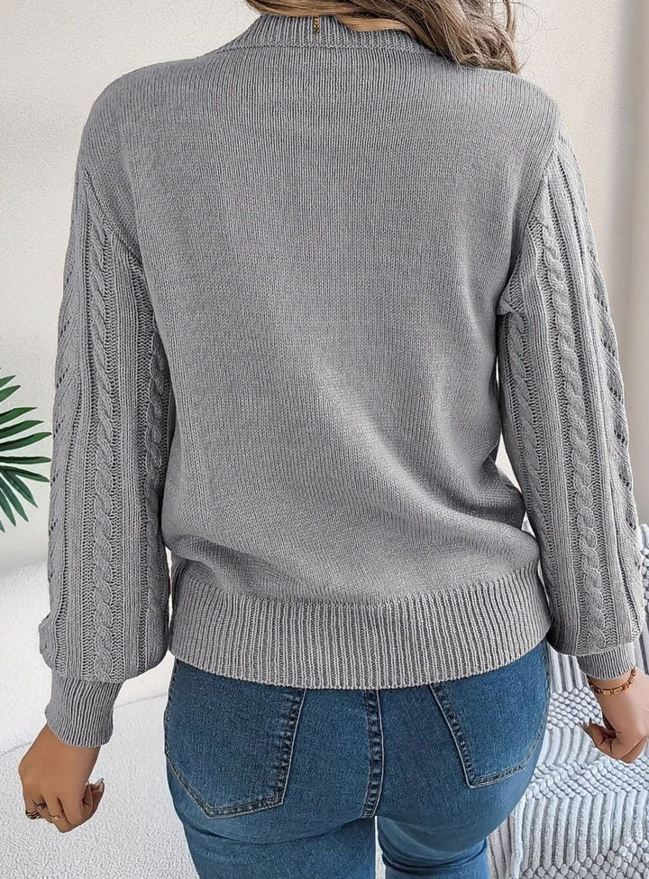 Danielle | Classic Cable-Knit Crew Neck Long Sleeve Sweater