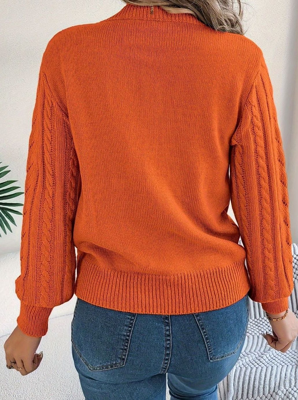 Danielle | Classic Cable-Knit Crew Neck Long Sleeve Sweater