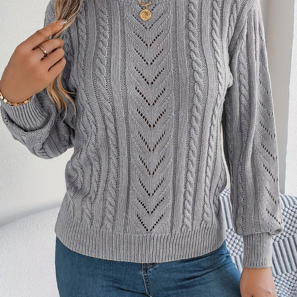 Danielle | Classic Cable-Knit Crew Neck Long Sleeve Sweater