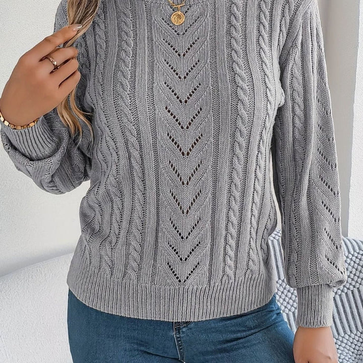 Danielle | Classic Cable-Knit Crew Neck Long Sleeve Sweater
