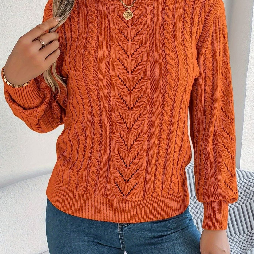 Danielle | Classic Cable-Knit Crew Neck Long Sleeve Sweater