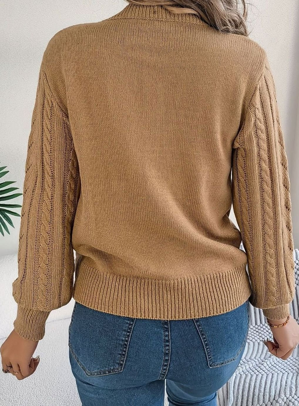 Danielle | Classic Cable-Knit Crew Neck Long Sleeve Sweater