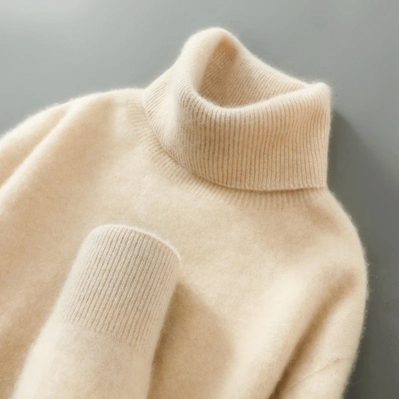 Danielle | Effortless Foldover Knit Turtleneck Sweater