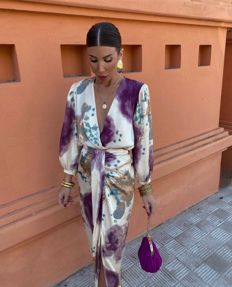 Danielle | Effortless Wrap V-Neck Fall Wedding Guest Maxi Dress