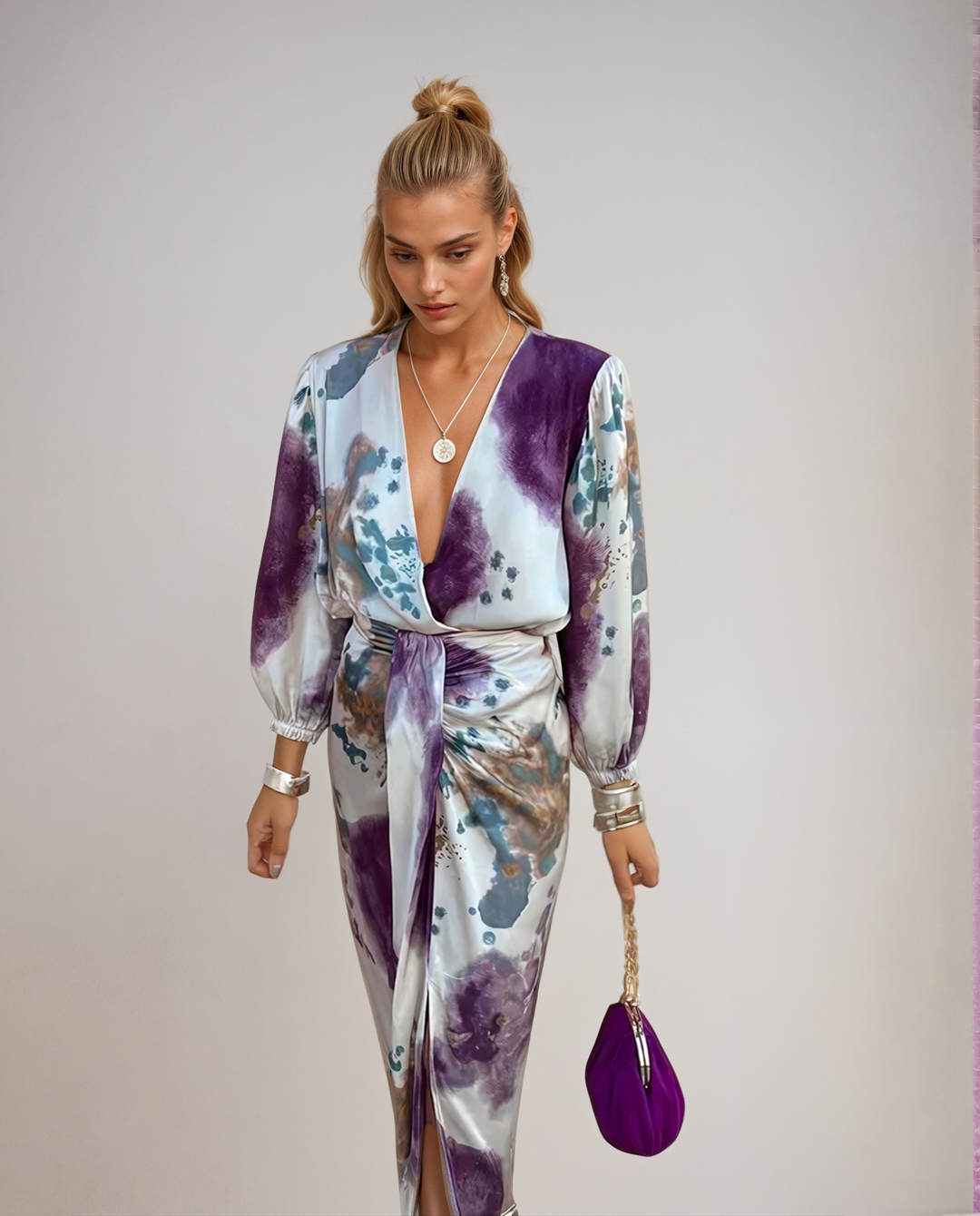 Danielle | Effortless Wrap V-Neck Fall Wedding Guest Maxi Dress