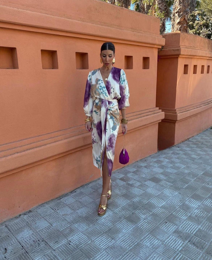 Danielle | Effortless Wrap V-Neck Fall Wedding Guest Maxi Dress