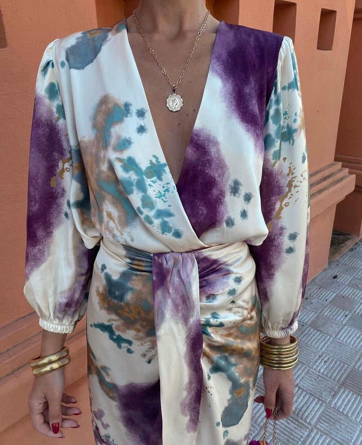 Danielle | Effortless Wrap V-Neck Fall Wedding Guest Maxi Dress