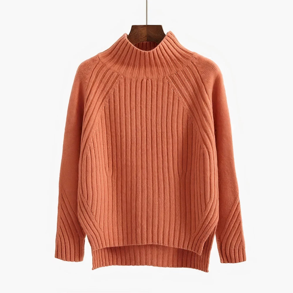 Danielle | Elegant Ribbed Mock Neck Turtleneck Sweater