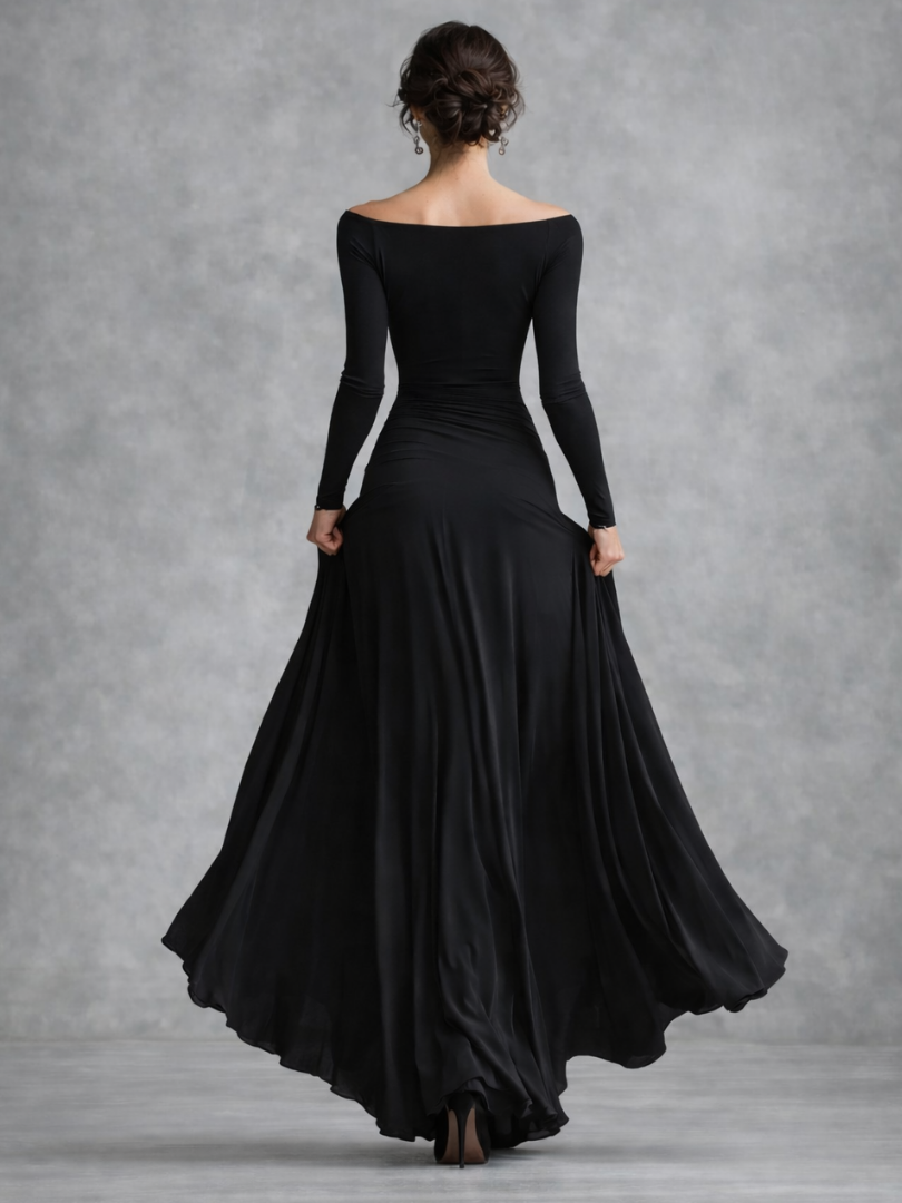 Danielle | Off Shoulder Ruched Waist Fall Wedding Guest Maxi Dress