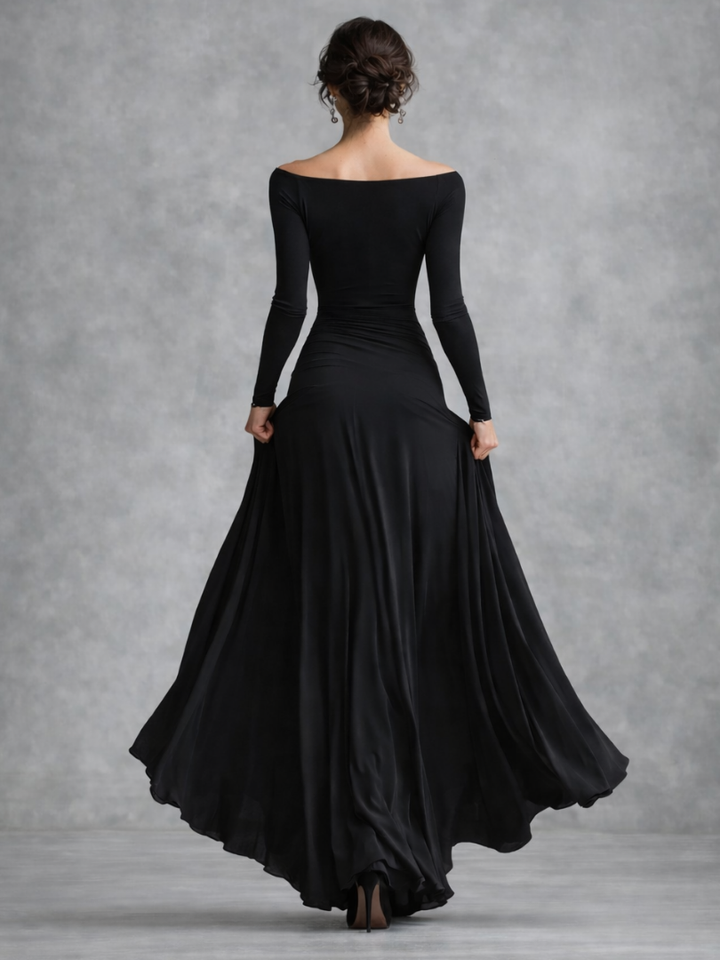 Danielle | Off Shoulder Ruched Waist Fall Wedding Guest Maxi Dress