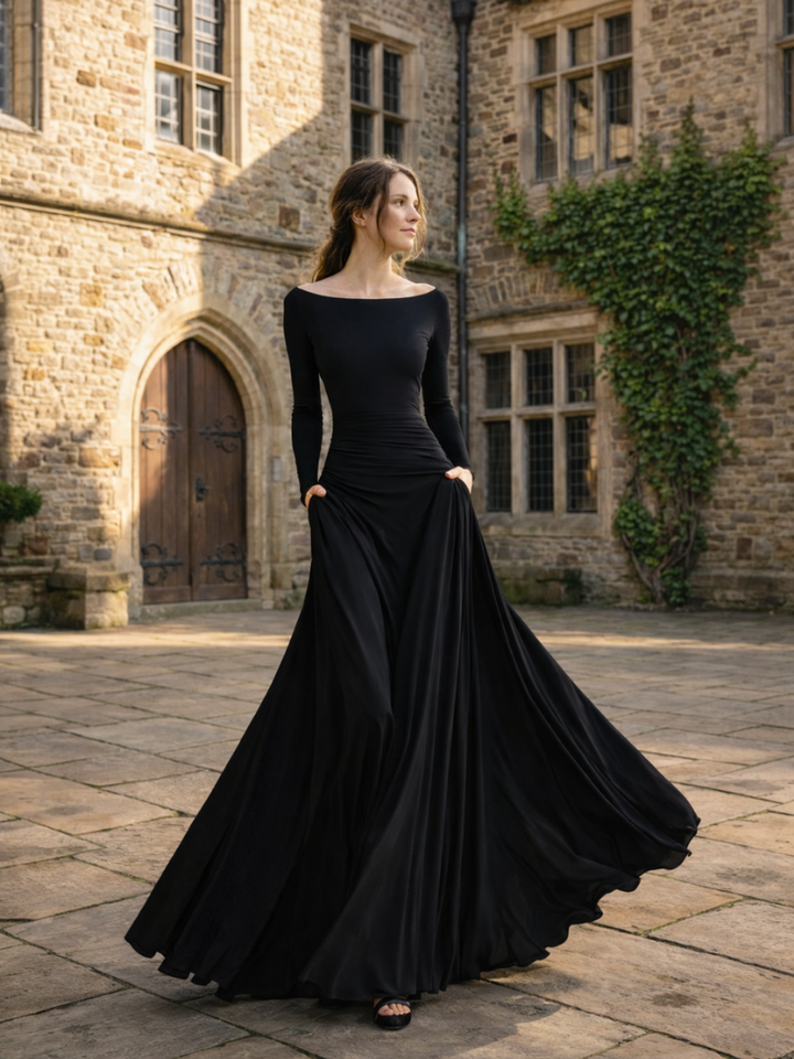 Danielle | Off Shoulder Ruched Waist Fall Wedding Guest Maxi Dress