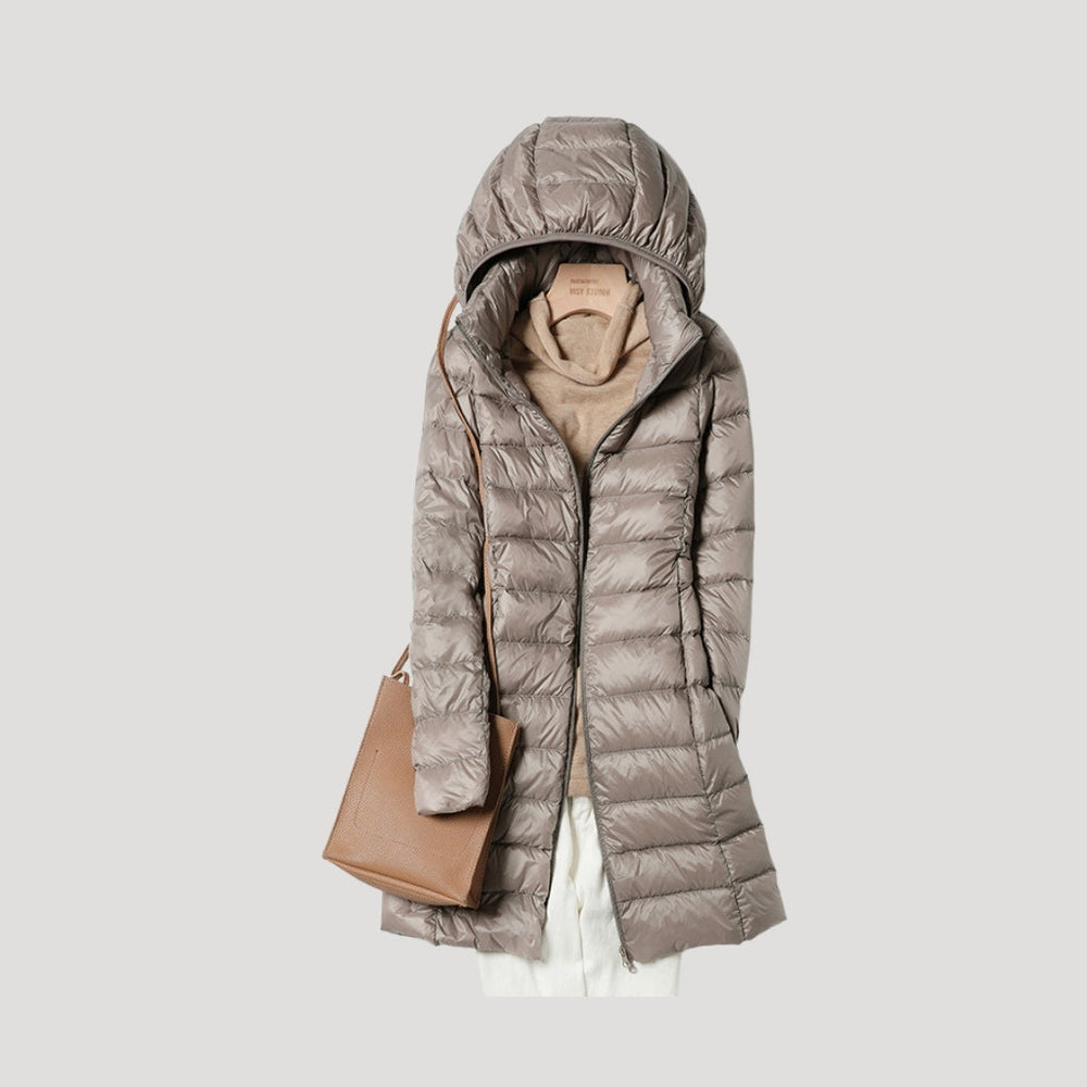 Danielle | Refined Long Hooded Puffer Jacket